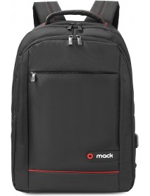 Mack Office MCC-006 Laptop Sırt Çantası, Profesyonel Sırt Çantası, Kadınlar ve Erkekler için Bilgisayar Çantası, 15.6 inç Notebook Çantası, USB şarj bağlantılı, Siyah