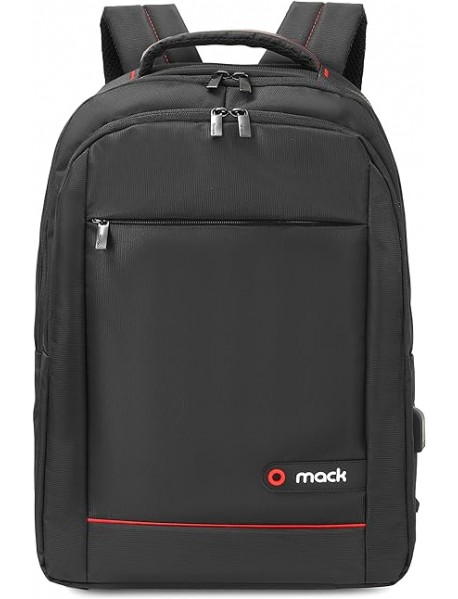 Mack Office MCC-006 Laptop Sırt Çantası, Profesyonel Sırt Çantası, Kadınlar ve Erkekler için Bilgisayar Çantası, 15.6 inç Notebook Çantası, USB şarj bağlantılı, Siyah